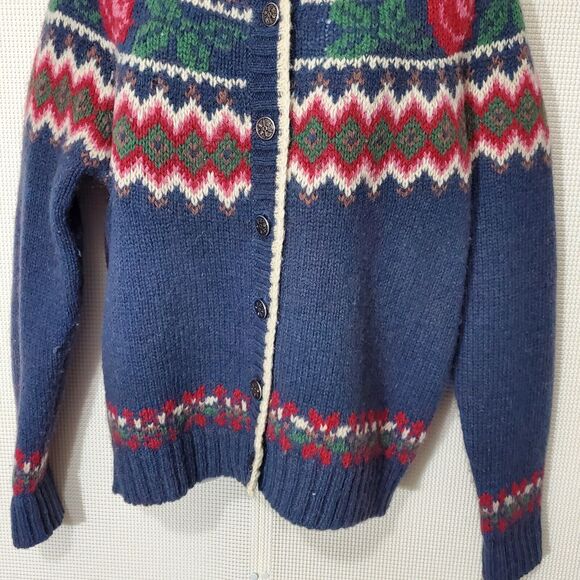 Woolrich Blue and Red Patterned Cardigan - Picture 3 of 11